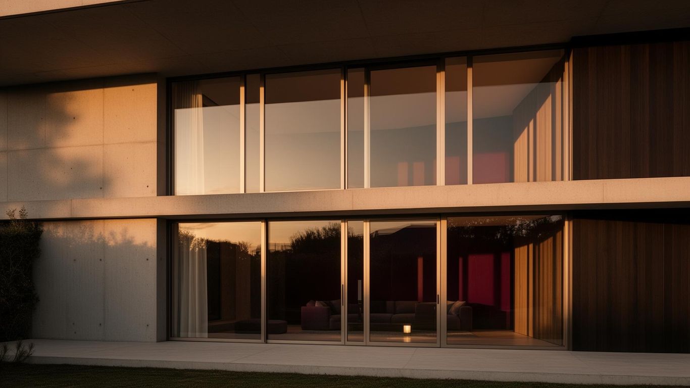 Fachada arquitectónica contemporánea con aberturas de aluminio y vidrio fabricadas por Oliver Hnos en Montevideo, Uruguay